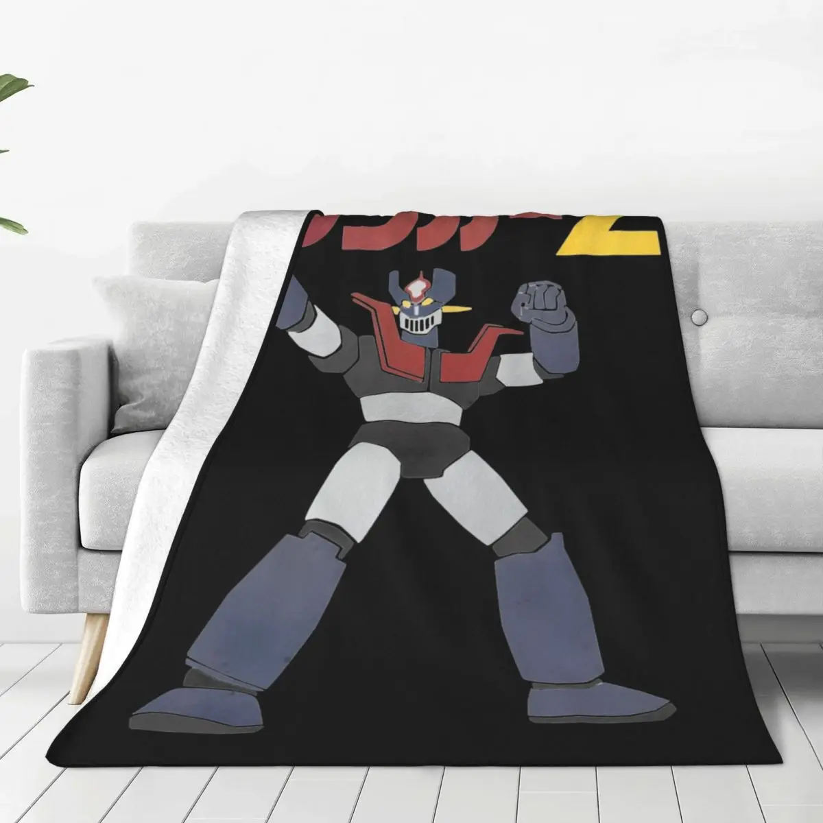 Mazinger Z Blanket Ufo Robot Anime Flannel Funny Warm Throw Blanket for Home Spring Autumn