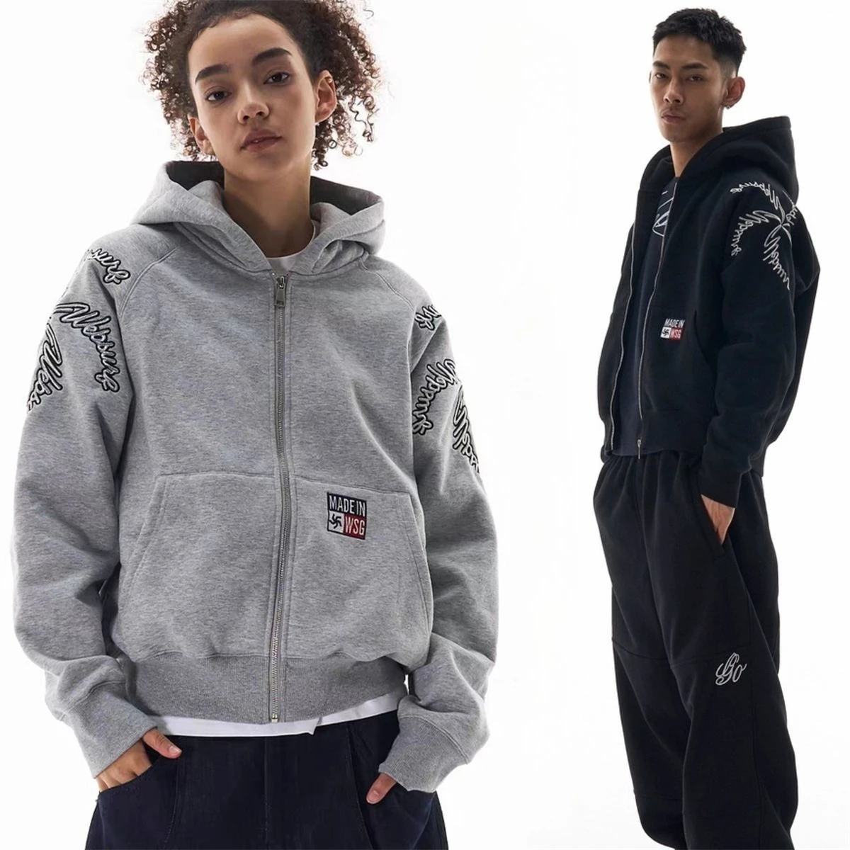 

Толстовки с вышивкой в американском стиле ретро, свободный кардиган на молнии, куртка, спортивный костюм, мужская уличная одежда, женская толстовка, толстовка в стиле Харадзюку