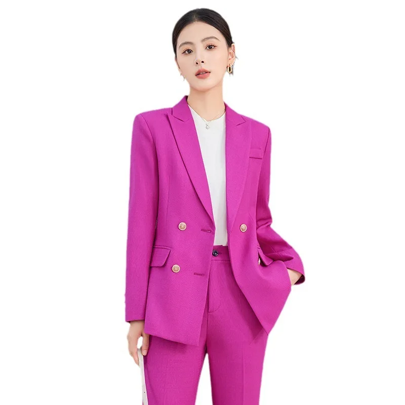 Conjunto de pantalones de estilo uniforme Formal para mujer, ropa de trabajo de negocios, Blazers, trajes profesionales de salón de belleza, Otoño e Invierno