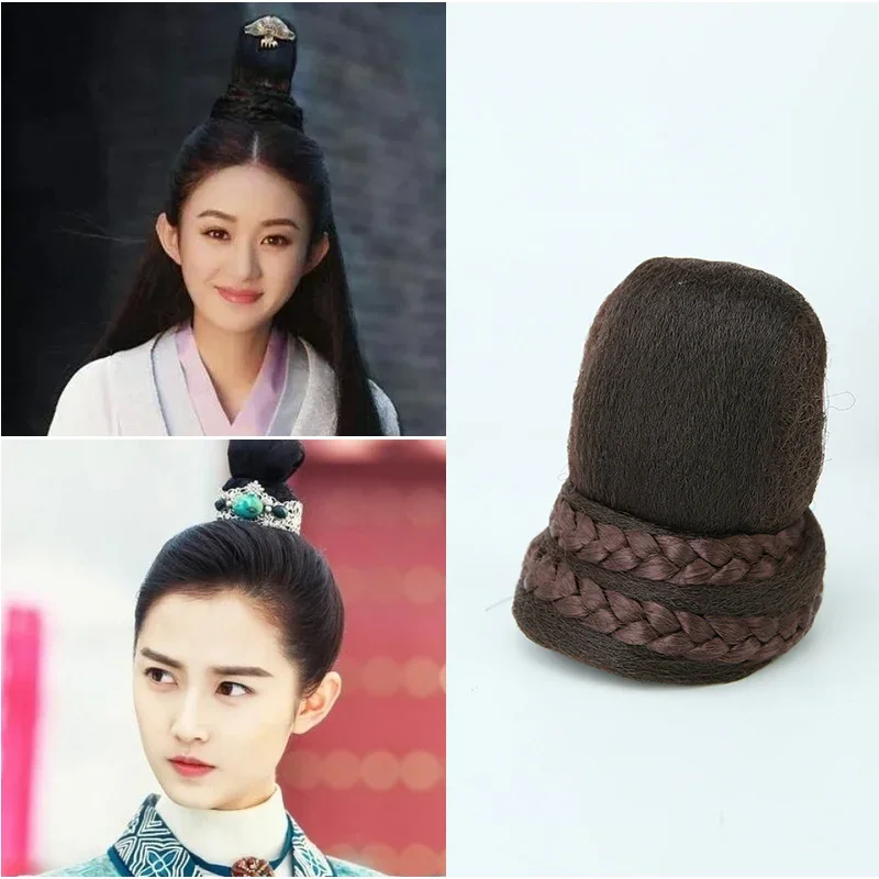 

Vintage Hanfu Hair Bun Accessories For Adults Novelty Cosplay Headwear Black Brown Ancient Chinese Fake Hair Piece