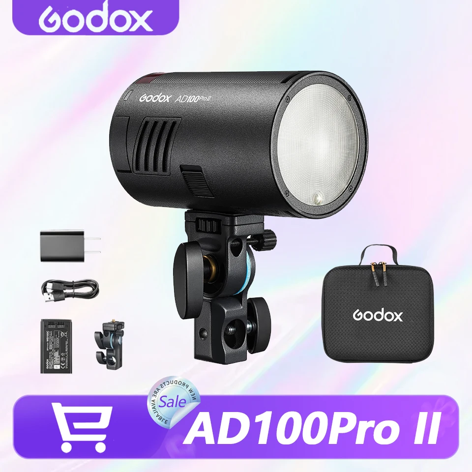 

Godox AD100Pro II 100W TTL HSS Pocket Flash 2.4G Wireless Outdoor Flash for Sony Canon Nikon Fujifilm with 0.01s Recycling Time