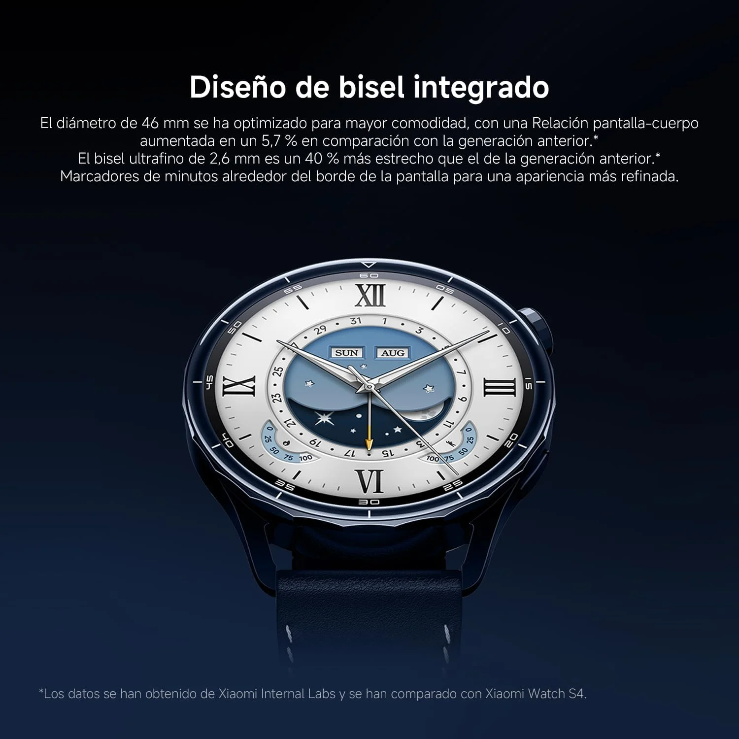 XIAOMI Watch S5, 46 mm, reloj inteligente para hombres y mujeres, GPS, 21 días de autonomía, color negro, 2500 nits de brillo, 4 sensores LED para el control de la salud, función de seguimiento del sueño 2.0, mapas sin conexión, HyperOS, control por gestos.