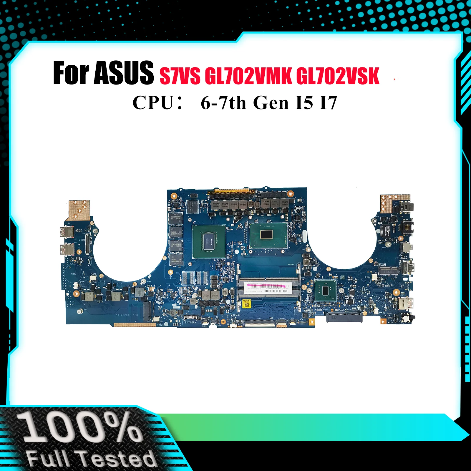 

GL702VS Материнская плата для ноутбука ASUS ROG Strix GL702VMK S7VS GL702V GL702VSK GL702VI Материнская плата с процессором I5 I7 100% тестирование OK stk