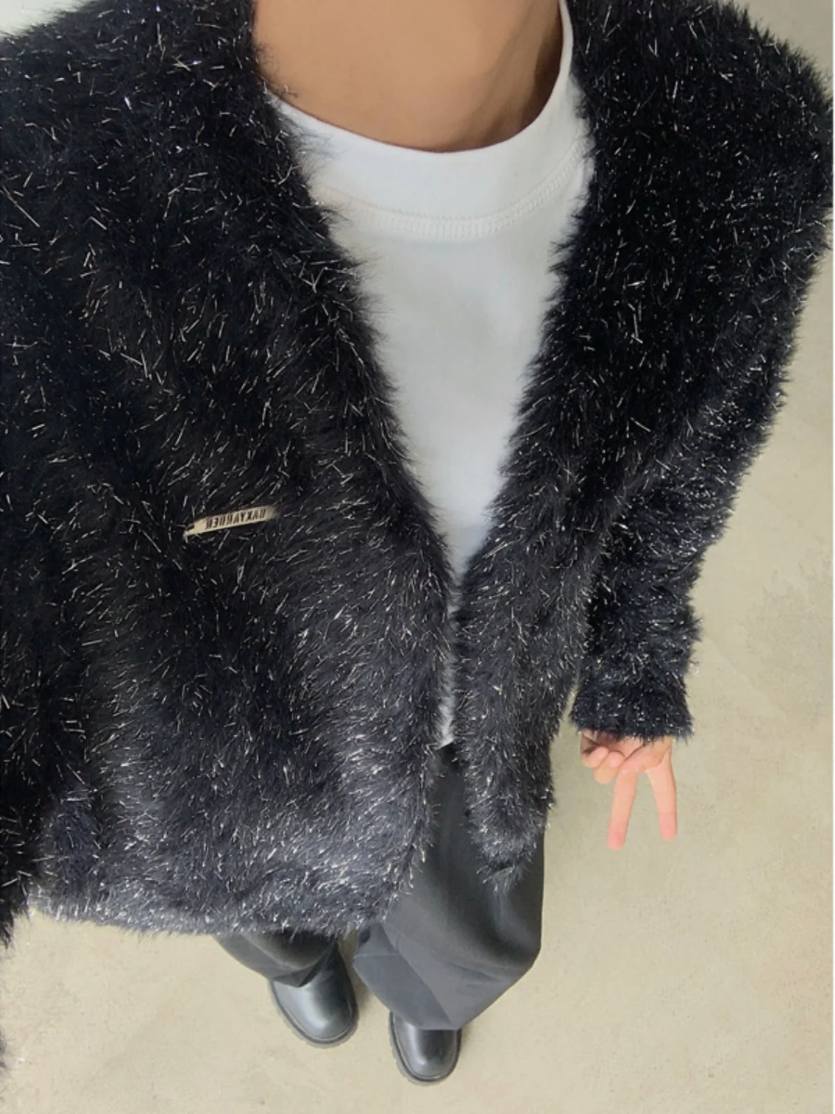 

Мужской свитер из искусственного меха норки, вязаный, в корейском стиле, для осени и зимы, с V-образным вырезом, мягкий и комфортный