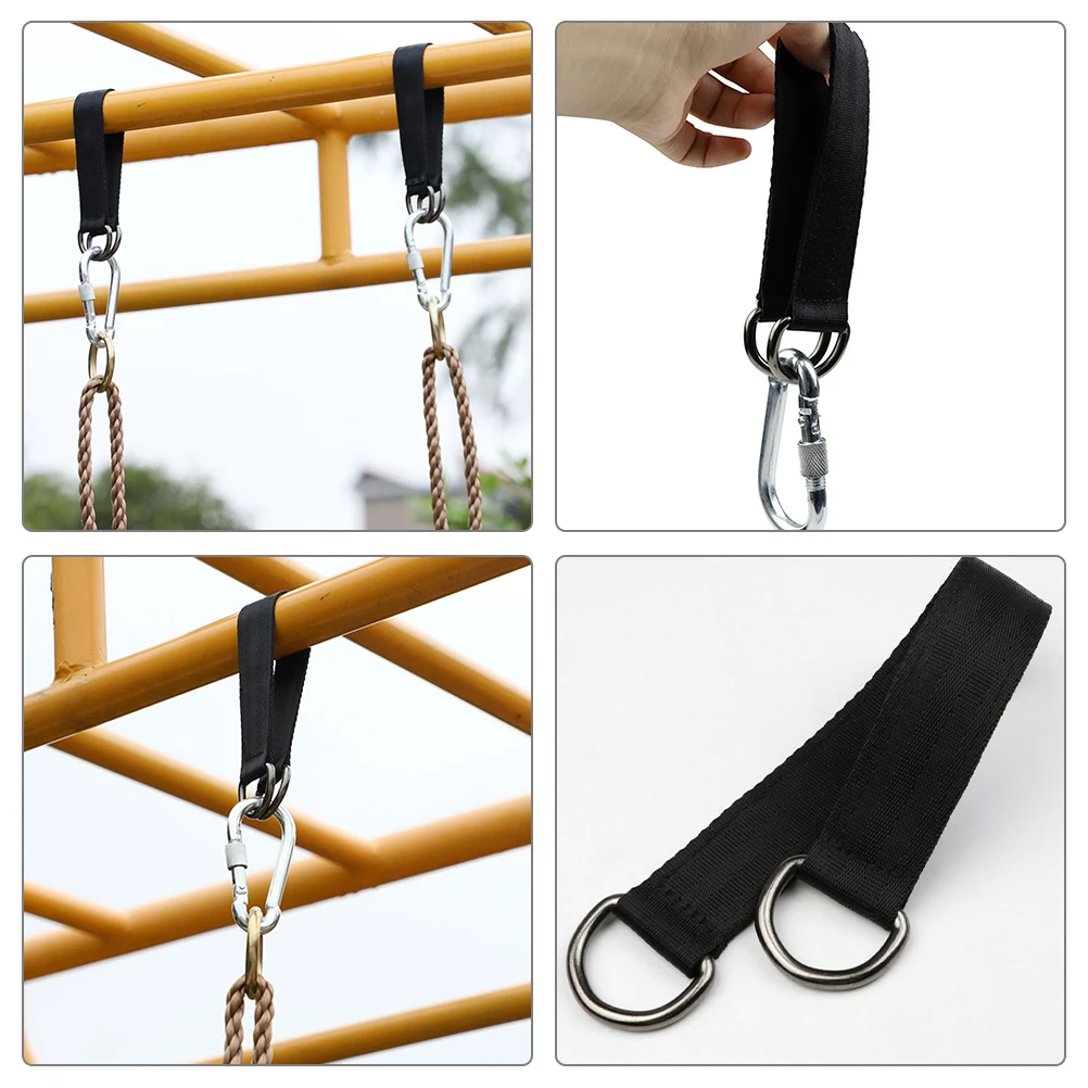 5pcs 스윙 스트랩 나무에 대 한 헤비 듀티 해먹 스트랩 야외 튼튼한 폴리 에스터 Carabiner 쉬운 설치 캠핑 하이킹 피크닉 사용
