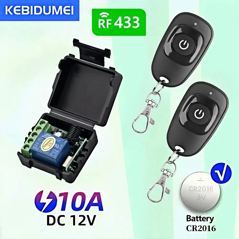 DC 12V 433Mhz RF Wireless Remote Control Switch Relay 1CH Receiver EV1527 Learning Code For LED Door Electromagnetic Lock DIY