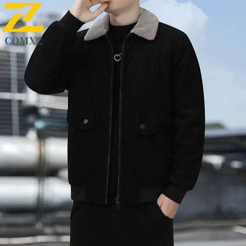 

COMXZ Versatile Stand Collar Mens Padded Jacket Outdoor Work Thickened Parka Daily Style Comfortable Lightweight Winter Clothing