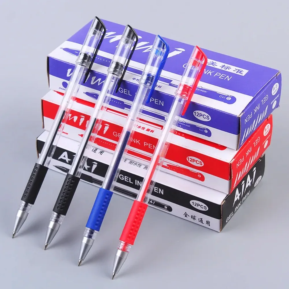 Kawaii Ballpoint Gel Pen Set, Material Escolar, Papelaria Escritório, Preto, Azul, Vermelho, Cor de Tinta, 0.5mm, 10Pcs