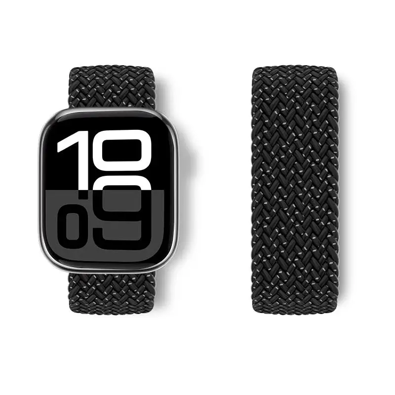 الفرقة لساعة أبل مضفر حلقة منفردة 44 مللي متر 45 مللي متر 46 مللي متر 42 مللي متر 40 مللي متر 41 مللي متر الترا 49 مللي متر سوار كوريا سلسلة 9 10 7 8 3 5 SE 6 الأشرطة