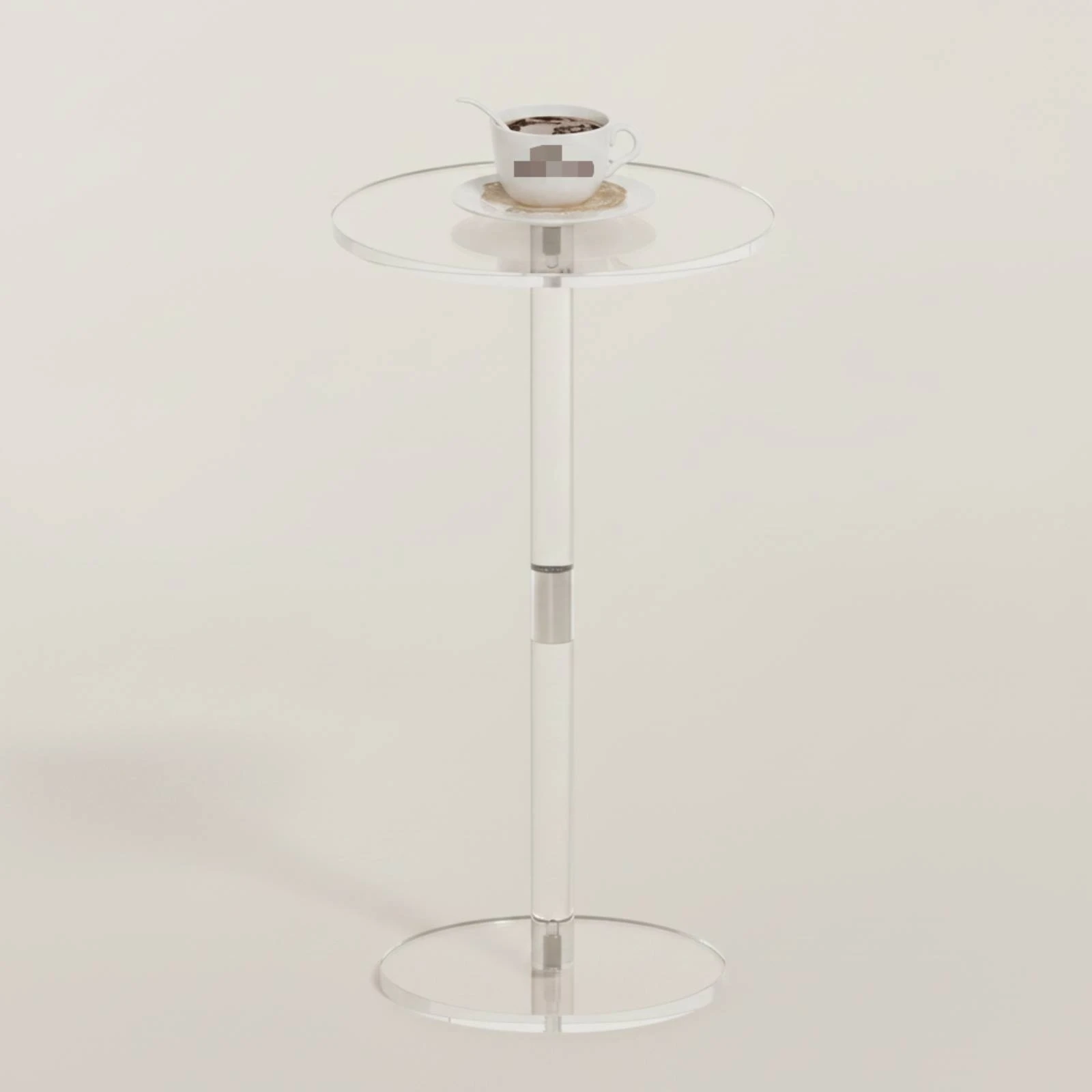 Acrylic Side Table Transparent Acrylic Pedestal Table Furniture High Clarity Lightweight for Living Room, Bedroom - view 2