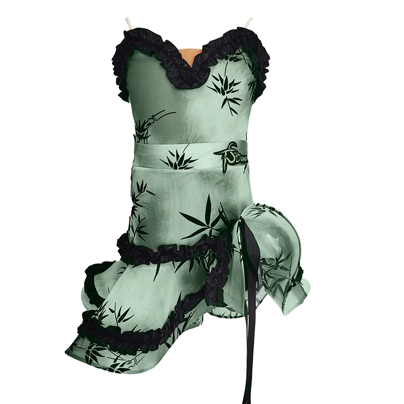 Costumes de danse de style chinois, vêtements d'entraînement à bretelles pour danse latine, costumes de performance cheongsam professionnels amincissants