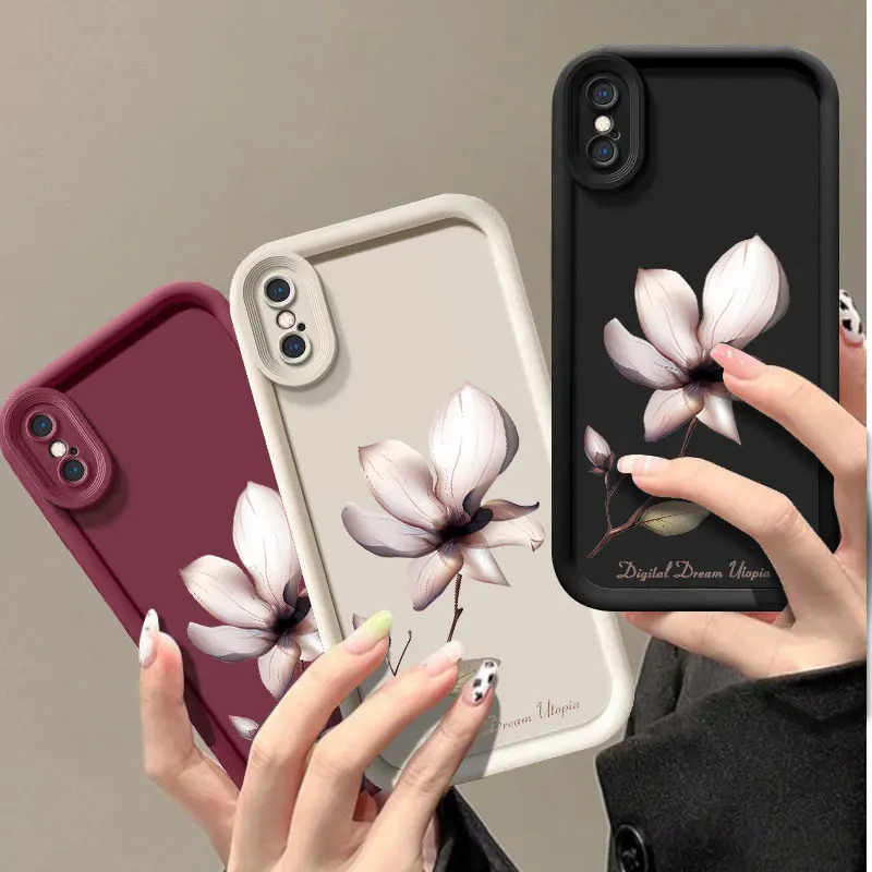 Pretty Flower Fasion Phone Case for iPhone 6 6S 7 8 PLUS SE 2020 2022 X XR XS MAX Shockproof Silicone Soft Cover Coque