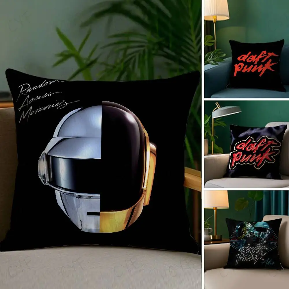 

Fashion Rock Band D-Daft punk Pillow Case Custom Printed Brushed Fleece Pillow, Baby Skin-Touch, Eco-Friendly Dye-Sublimation Cu