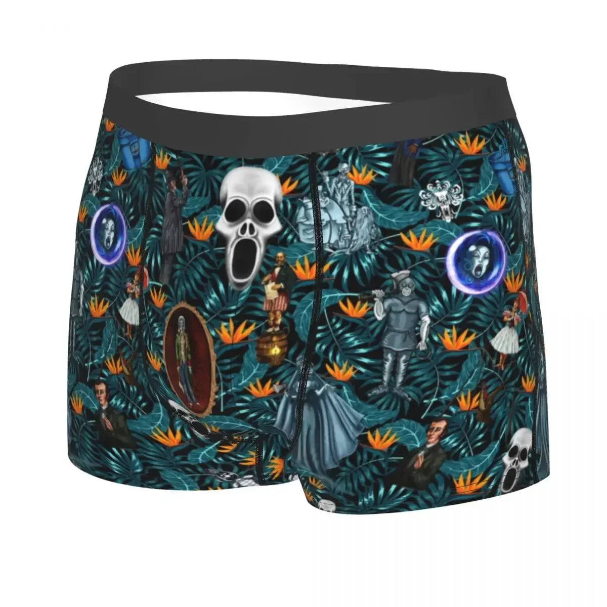 Haunted Mansion Tiki Underwear Men Breathable Scary Halloween Ghost Skull Boxer Briefs Shorts Panties Soft Underpants For Male