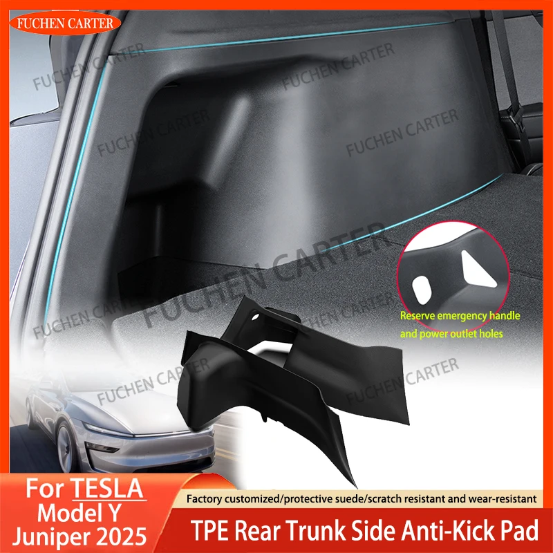 

For Tesla Model Y Juniper 2025 TPE Rear Trunk Side Anti-Kick Pad Full Coverage Protection Kit Car Anti-dirty Pad Accessories