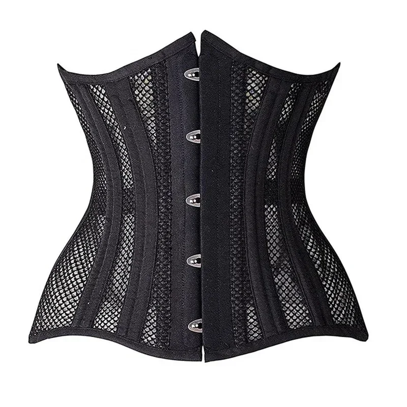 

24 Steel Bone Underbust Corset Top Body Shaper for Women Waist Cincher Bustier Plus Size Mesh Sexy Gothic Corselet