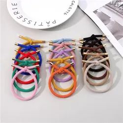 10 Pieces of Copper Buckle Knot High Elastic Hair Band Hair Rope Ring Elastics Scrunchies Ponytail Holders Hair Accessories