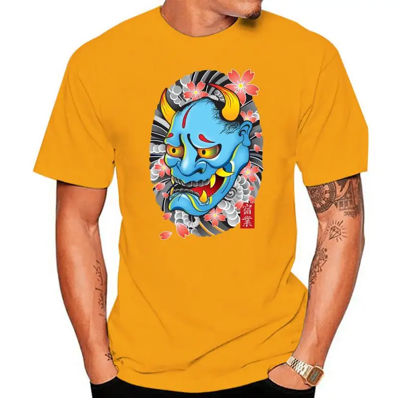 Hanya Demon Mask T Shirt Cotton 6Xl Japanese Mask Demon Yakuza Oni Satansbrand Hanya Devil Mask