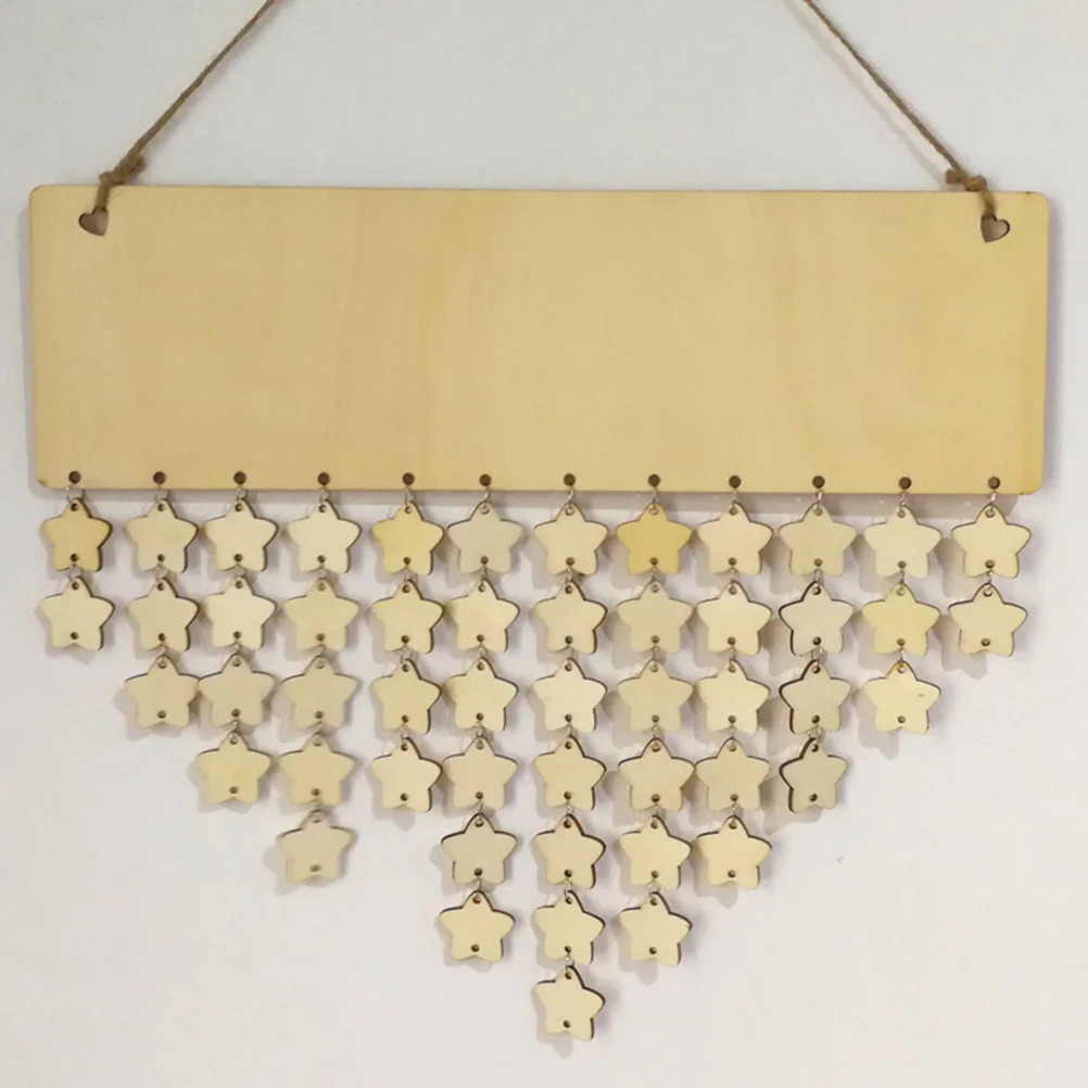 50 قطعة خشبية معلقة التقويم مجلس عيد ميلاد تذكير للديكور المنزل Diy بها بنفسك أصدقاء الأسرة تالي اللوحة الحرفية المطبوعة الخشب