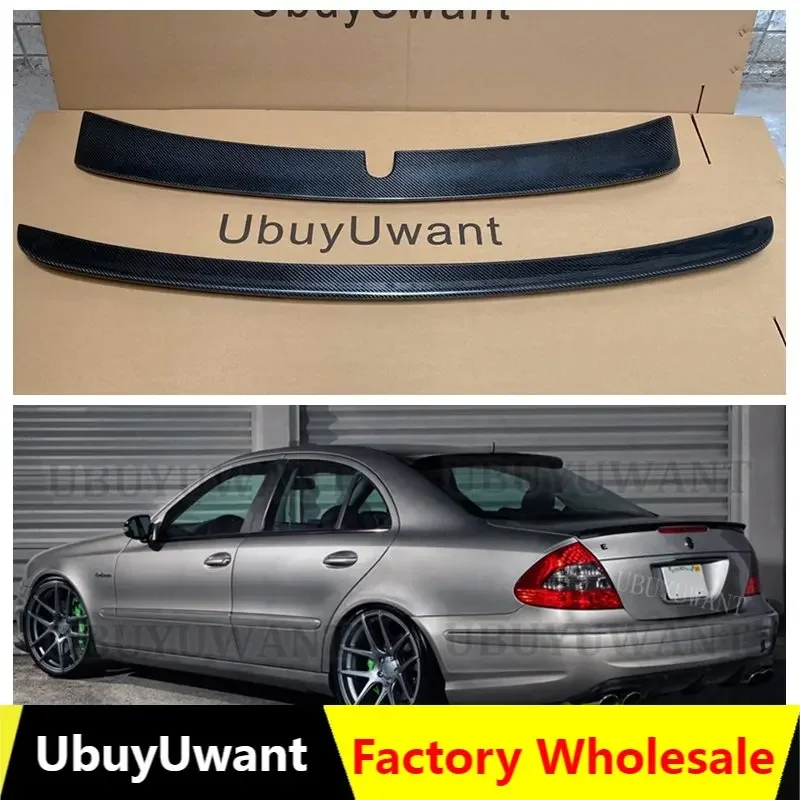 

UBUYUWANT Genuine Carbon Fiber Rear Spoiler Fit For Mercedes W211 E Class Sedan 2003 - 2009, Also Fits E63, Easy Instllation