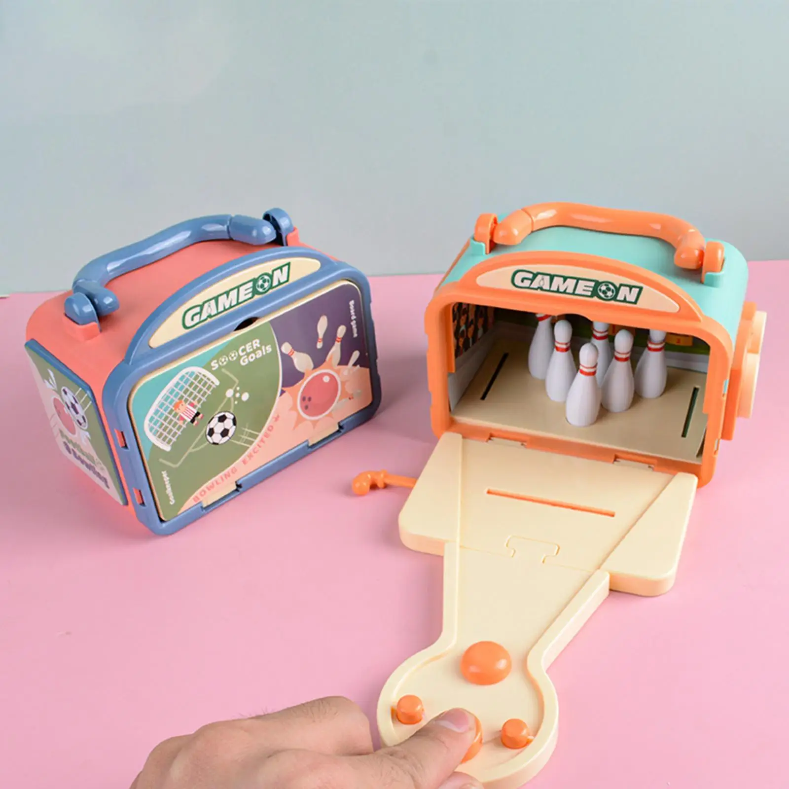 Tabletop Mini Bowling Set with Plastic Pins for Adult Party Table Games