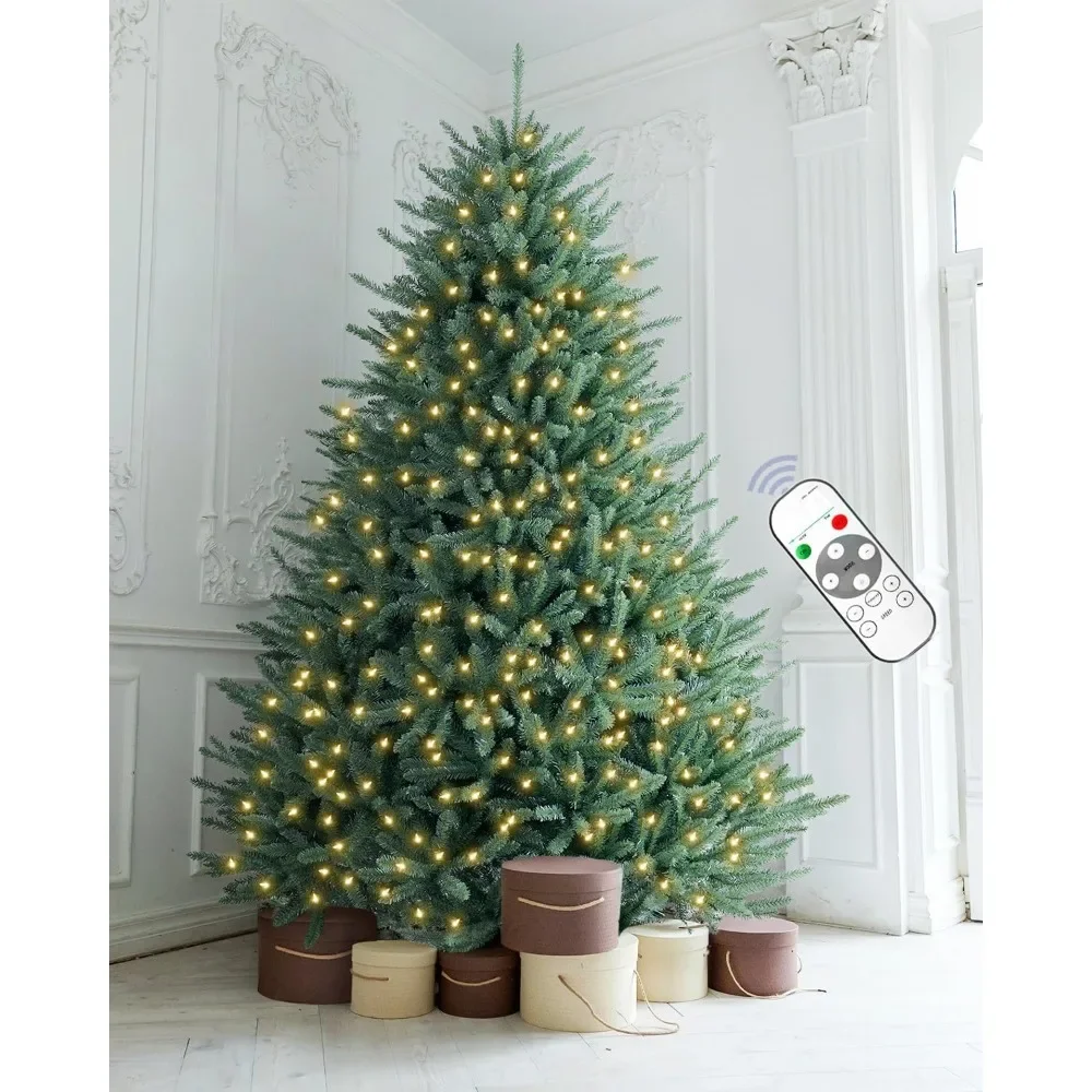 Christmas Tree Advanced Spruce Artificial Remote Control with 1000 Dual Color LED Lights, Hinged Spruce Christmas Tree