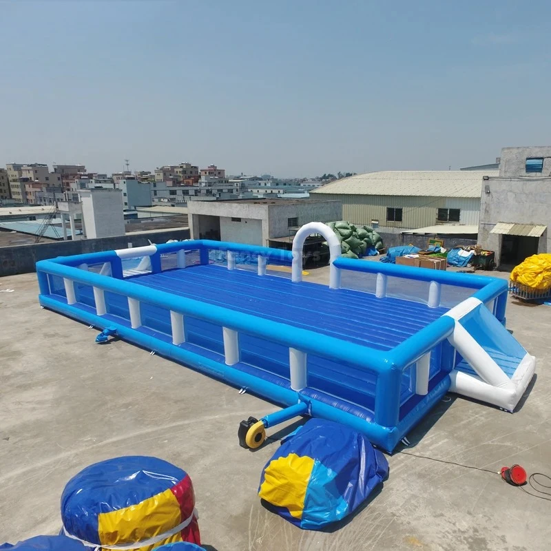 Campo de fútbol inflable para eventos de campo CE/campo de fútbol de jabón inflable/curso de juego de fútbol inflable para exteriores