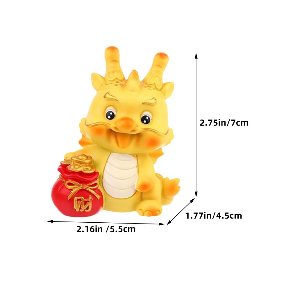 5 statuette di drago in miniatura in resina, decorazioni zodiacali a forma di drago per scrivania, giardino, prato, cortile, balcone.