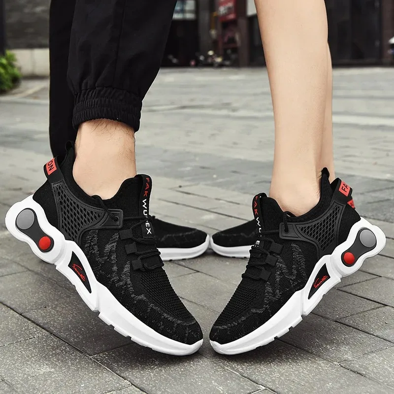 Unisex Sneakers Men Casual Sport Shoes Light Sneakers Outdoor Breathable Mesh Black Running Shoes Athletic Jogging Tennis Shoes