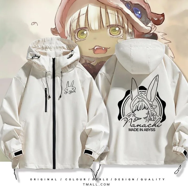 

Anime Themed Men's Jaet Outerwear for Autumn Winter Casual Loose Fit Windproof Zipper Closure Hooded Polyester Fibre Coat