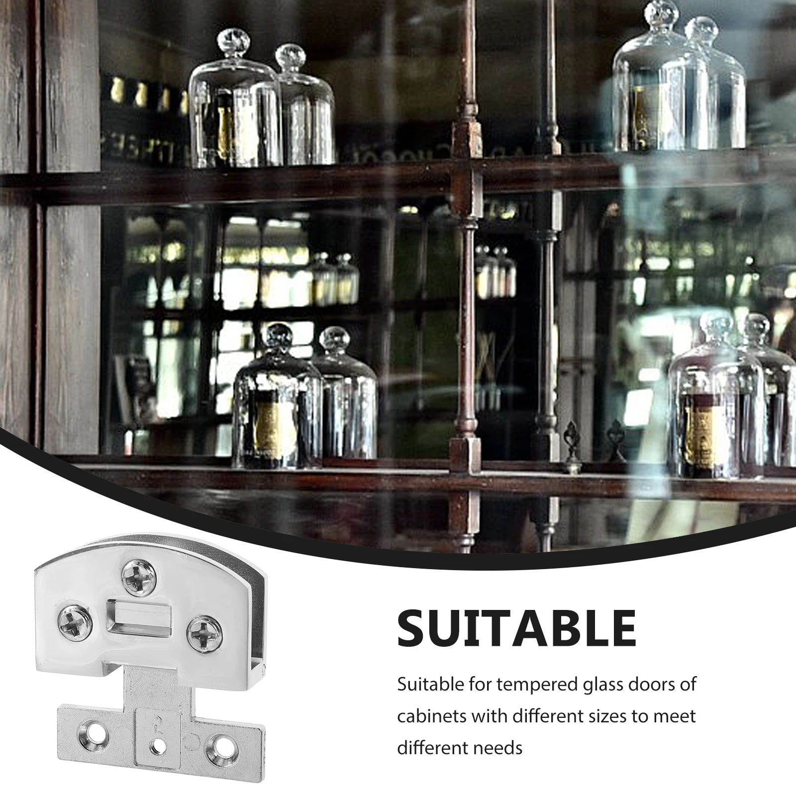 

4Pcs Stylish Brushed Finish Glass Door Hinge Shower Clamp Spacesaving Bathroom Decor Hinges to Repair Shower Glass Clamp