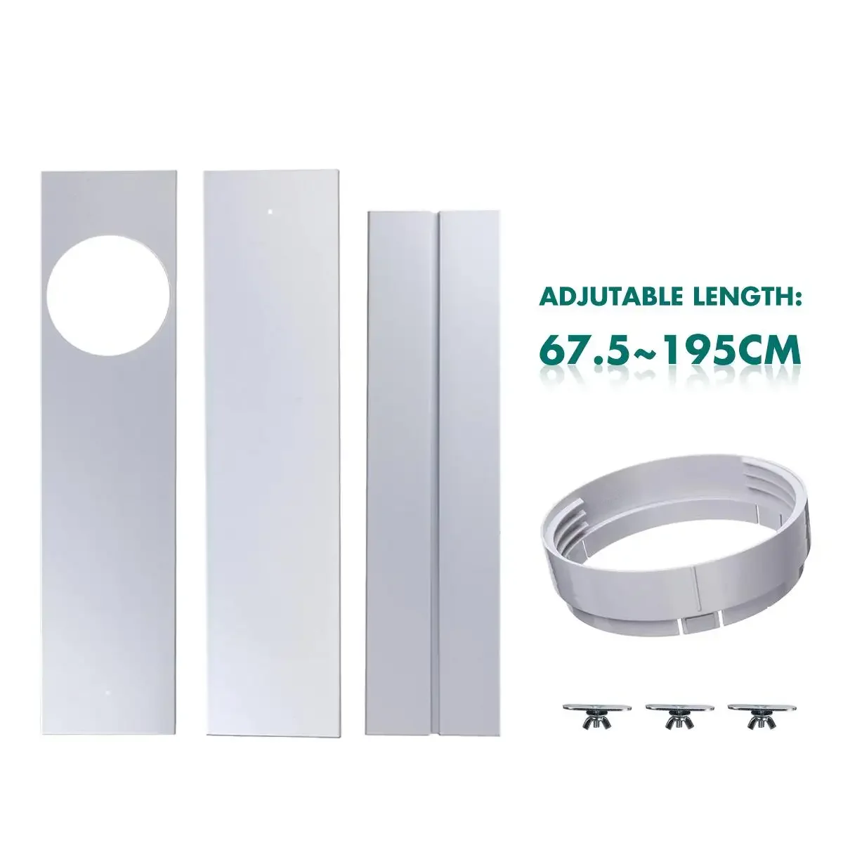 Sello de ventana de aire acondicionado portátil, ventilación de aire, placa deslizante de escape, adaptador de ventana de 15cm de diámetro, manguera de tubo, accesorios de aire acondicionado