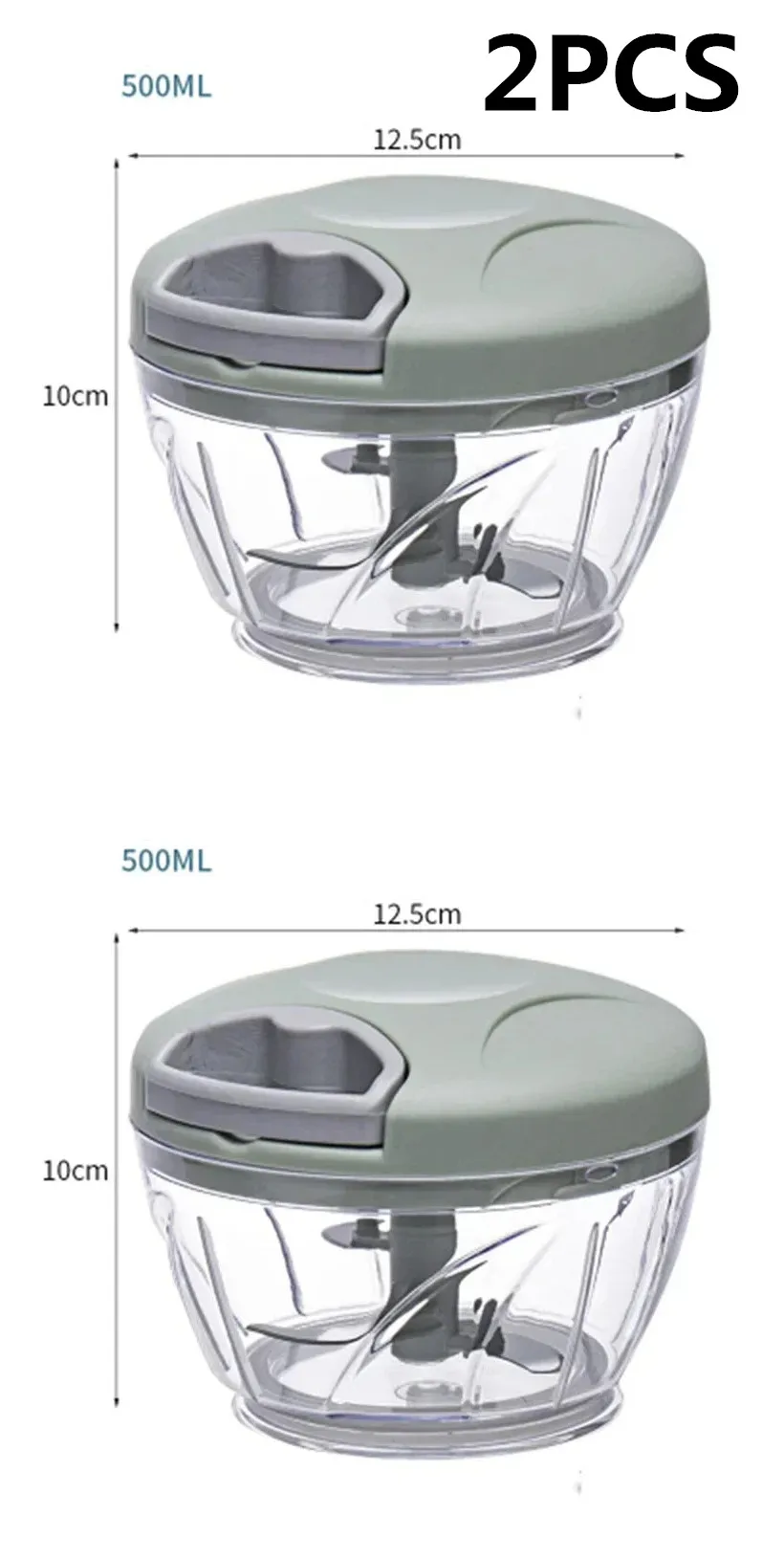 NONE 500/900ML Knoblauch Chopper Manuelle Drehen Gemüse Cutter Chopper Slicer Obst Knoblauch Brecher Küche Gadget Mixer Fleischwolf 10