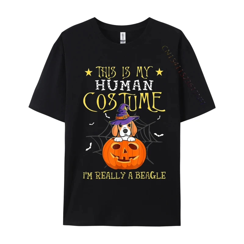 

Beagle Pumpkin Halloween T-shirt For Men Hip Hop T Shirts 100% Cotton Streetwear Oversized Funny T-shirts