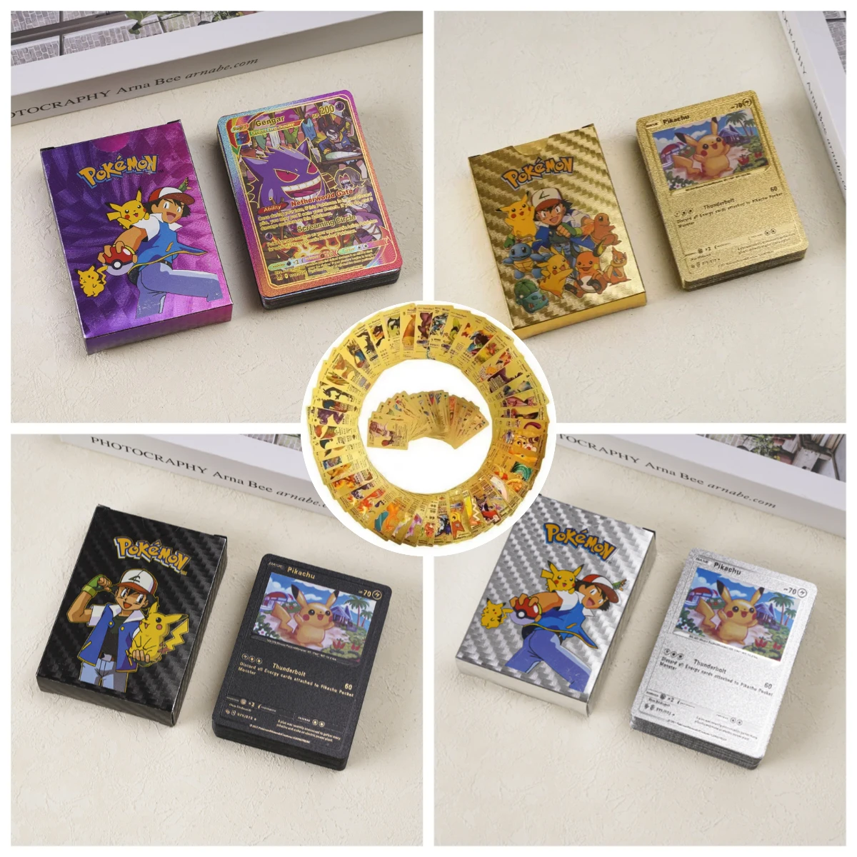 

Оригинальные английские карты из золотой фольги, 55 шт., оригинальные золотые, серебряные, черные держатели для карточных игр, серия настольных упаковок, детские подарочные карты, игрушки