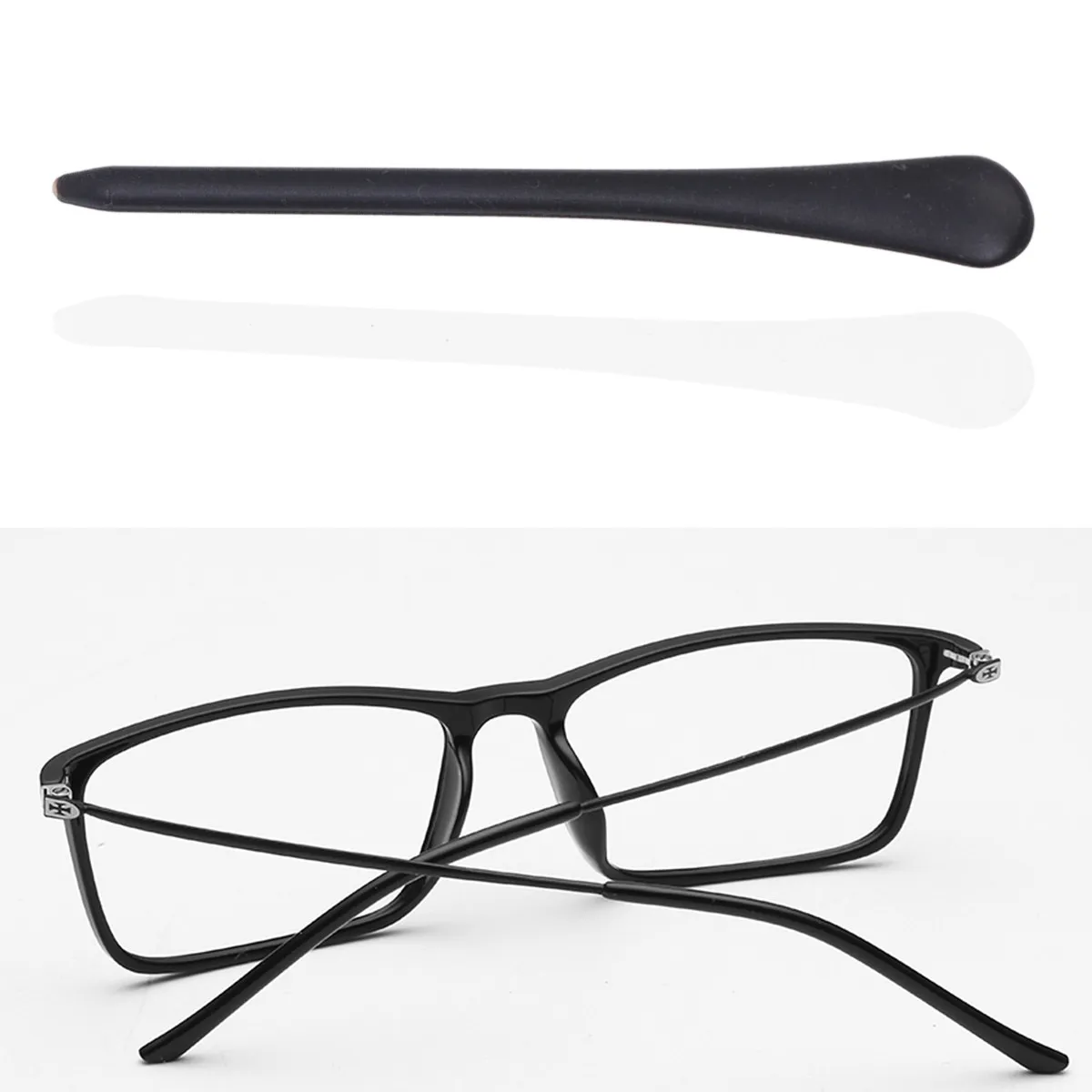 

12Pairs Eyeglasses Foot Cover Silicone Sleeve Non-Slip Glasses Leg Cover Sets for Daily Wear Outdoor Sports Vintage Metal