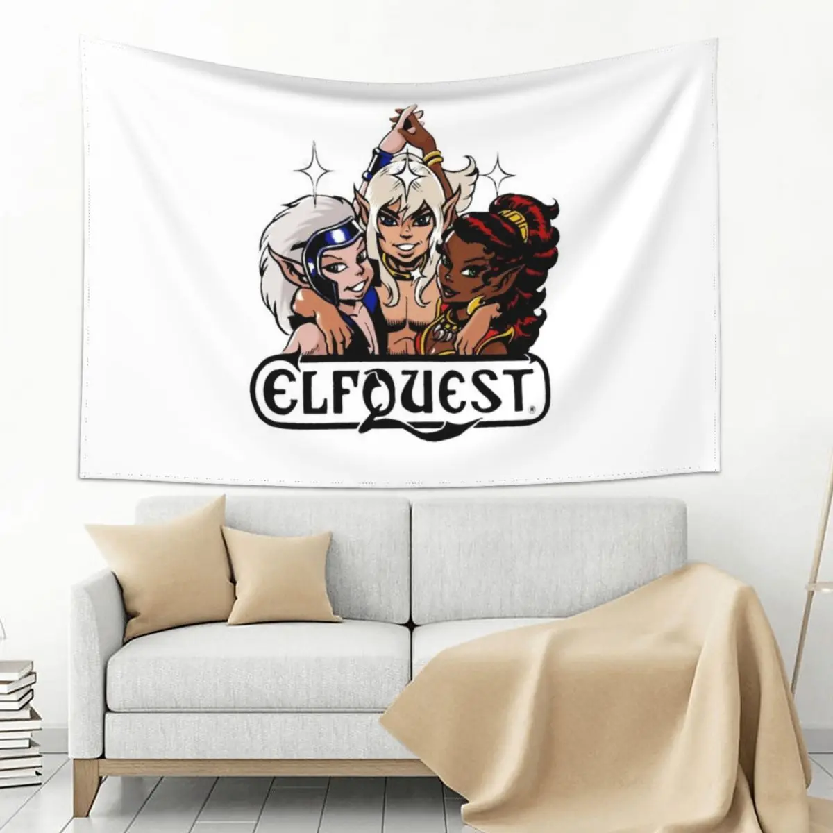 

ElfQuest: Retro Trio Tapestry Bedroom Decoration Room Decorations Aesthetics Wall Deco Tapestry