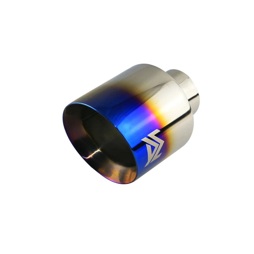 Car Exhaust End Tip Interface 63mm Slant Oval Outlet 114mm Universal Stainless steel Auto Muffler Tail Pipe Silencer Black Blue