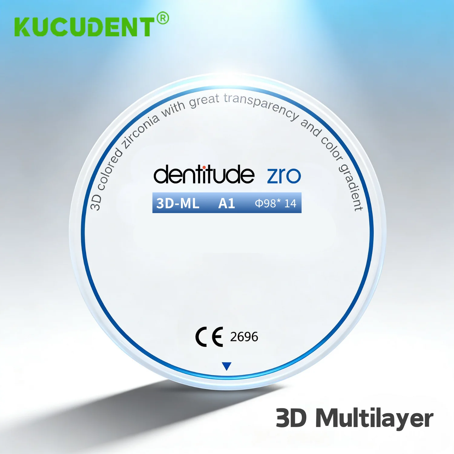 كتلة الزركونيا الأسنية متعددة الطبقات 3D-ML (5 طبقات)، قرص الزركونيا لمختبر الأسنان بحجم 98 مم، مادة أسنان من قرص الزركونيوم لنظام CAD/CAM المفتوح #1