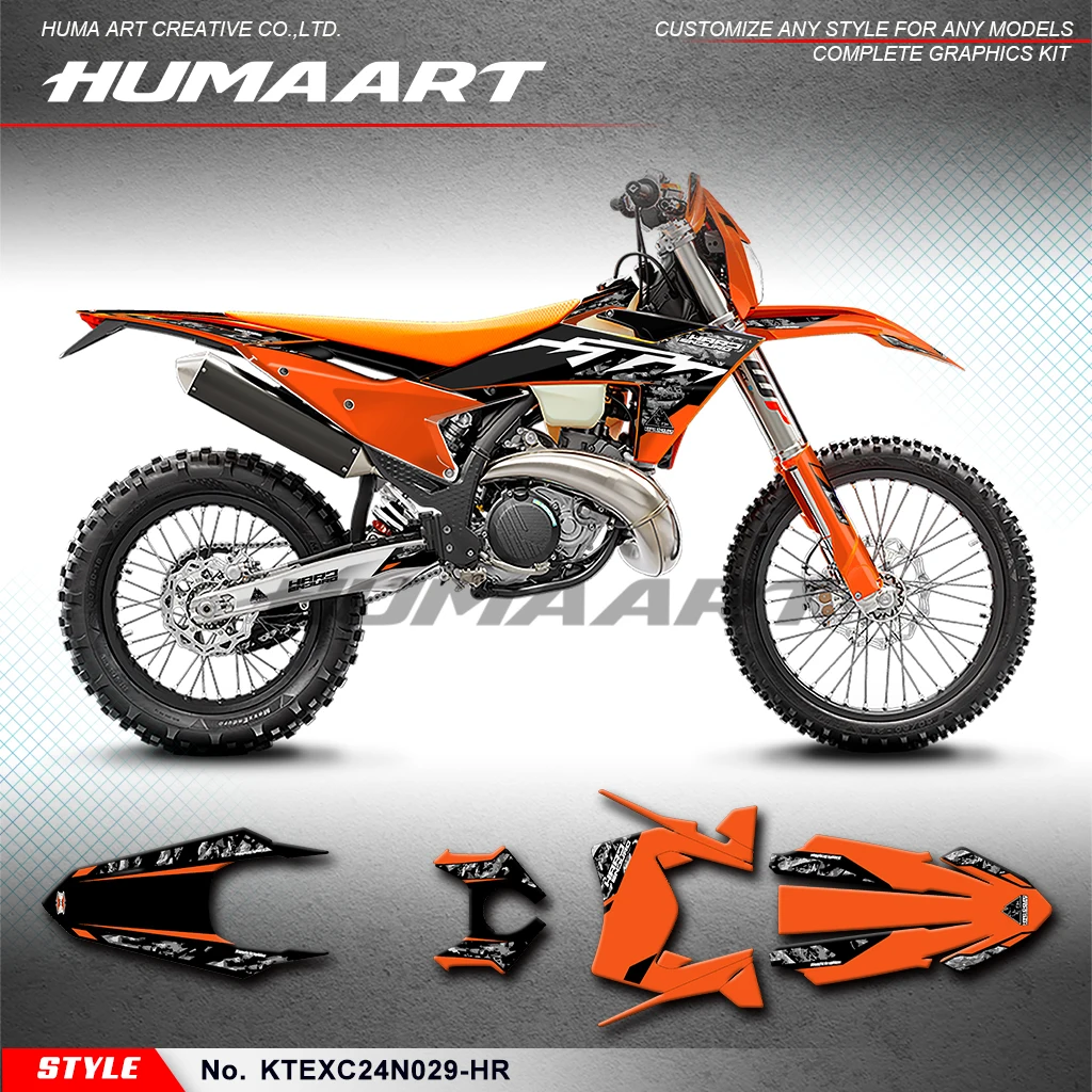 HUMAART Dirtbike Graphics Motorcycle Sticker for KTM 150 250 300 350 450 500 EXC EXC-F XC-W XCW XCF-W 2024 2025,  KTEXC24N029-HR