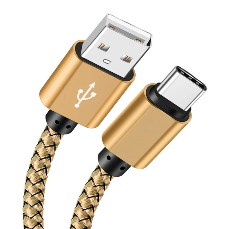 USB A to Type C Charging Cable Fast Charger Nylon Data Cable For Iphone Android Huawei Samsung TypeC Charging Device 1M 2M 3M