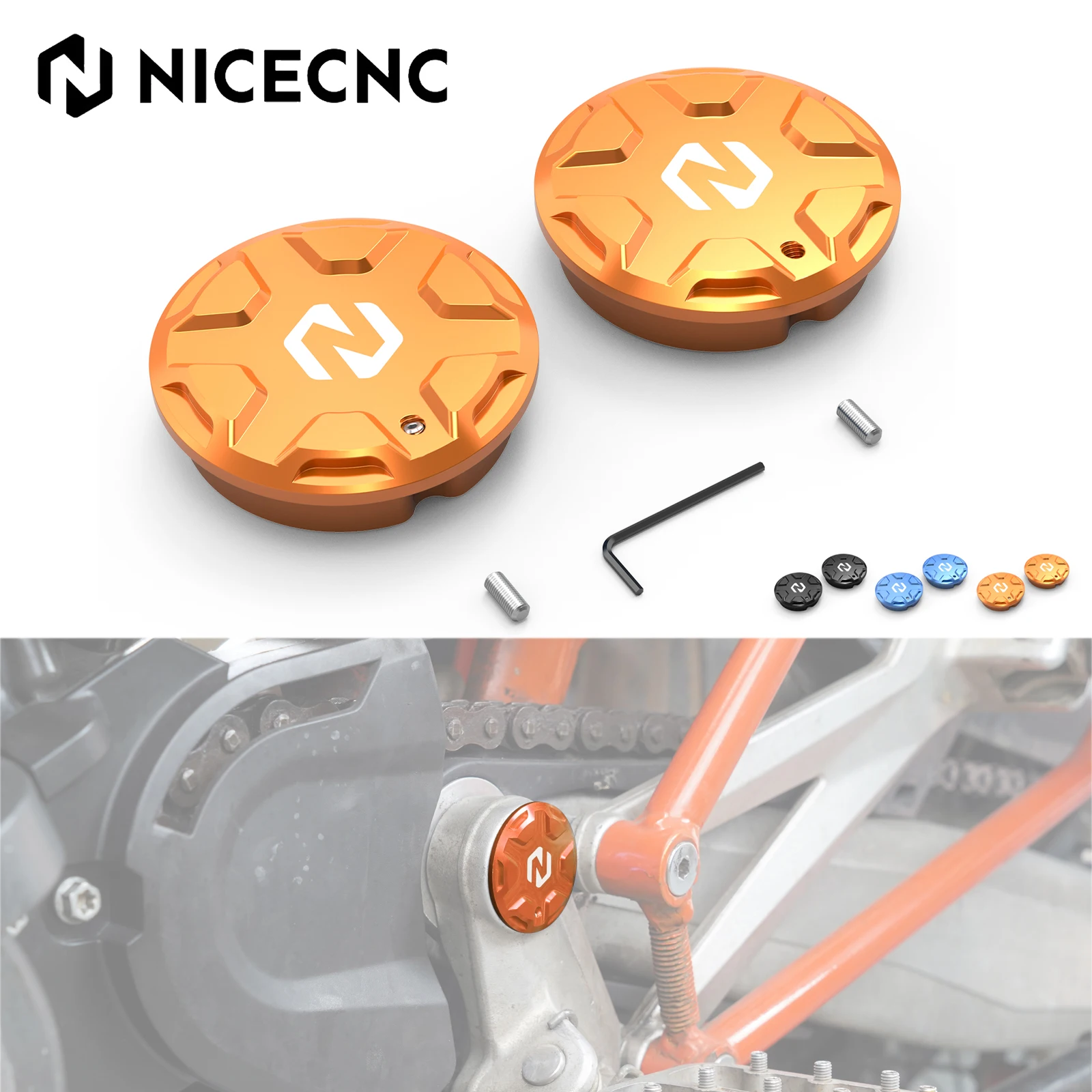 

For 2008-2025 KTM 690 Enduro/R SMC/R Swingarm Pivot Hole Plugs For Husqvarna 701 Supermoto/Enduro 2016-2025 GasGas 700 ES/SM