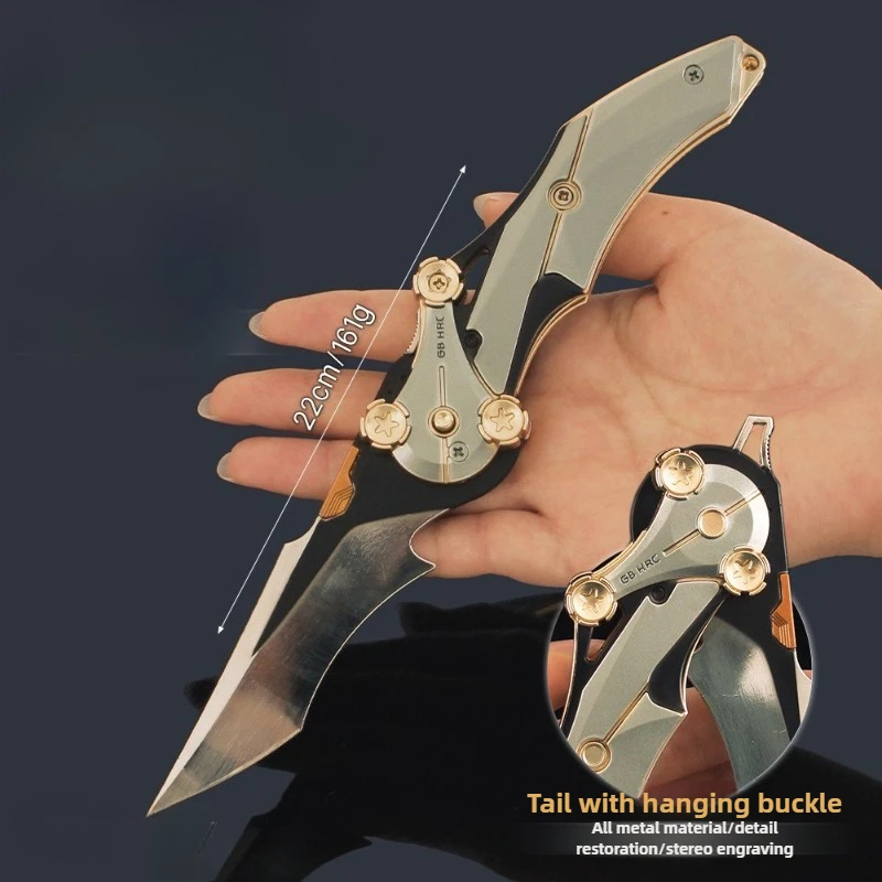 22 cm/8,66 pulgadas Delta acción plegable misericordia hoja juego periféricos juguetes cuchillo pelador arma de Metal modelo artesanía ornamento niño juguete para regalo