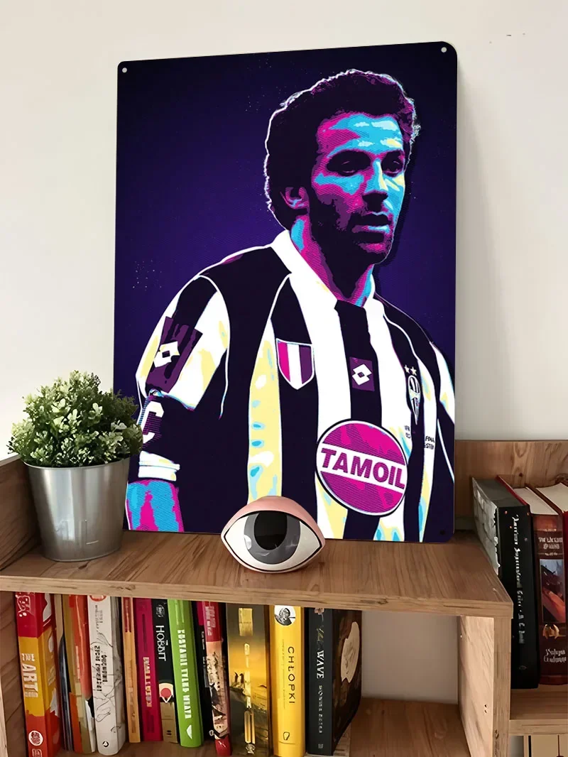 روبرتو باجيو الرياضة الرجعية لاعب كرة القدم ملصق معدني جدار ديكور مخصص معدن القصدير علامات لغرفة الديكور جدار الفن