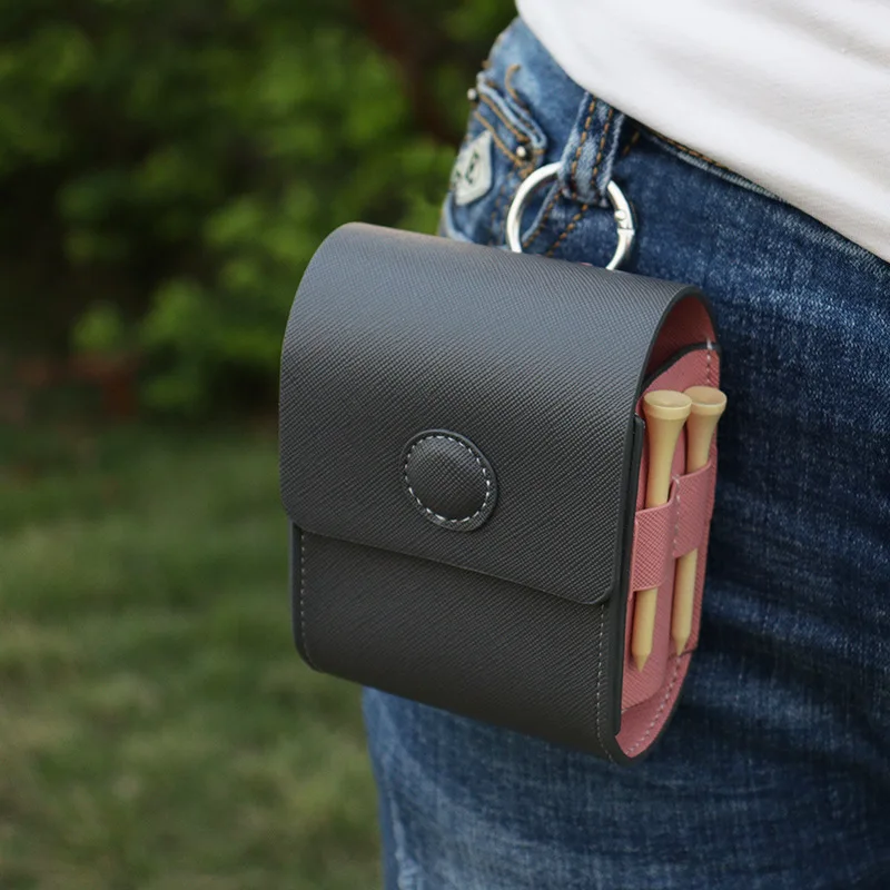 Outdoor Golf Ball Spike Storage Bagwaist-mounted Rangefinder Leather Case Measuring Instrument Magnetic Waist Pack Storage Bag