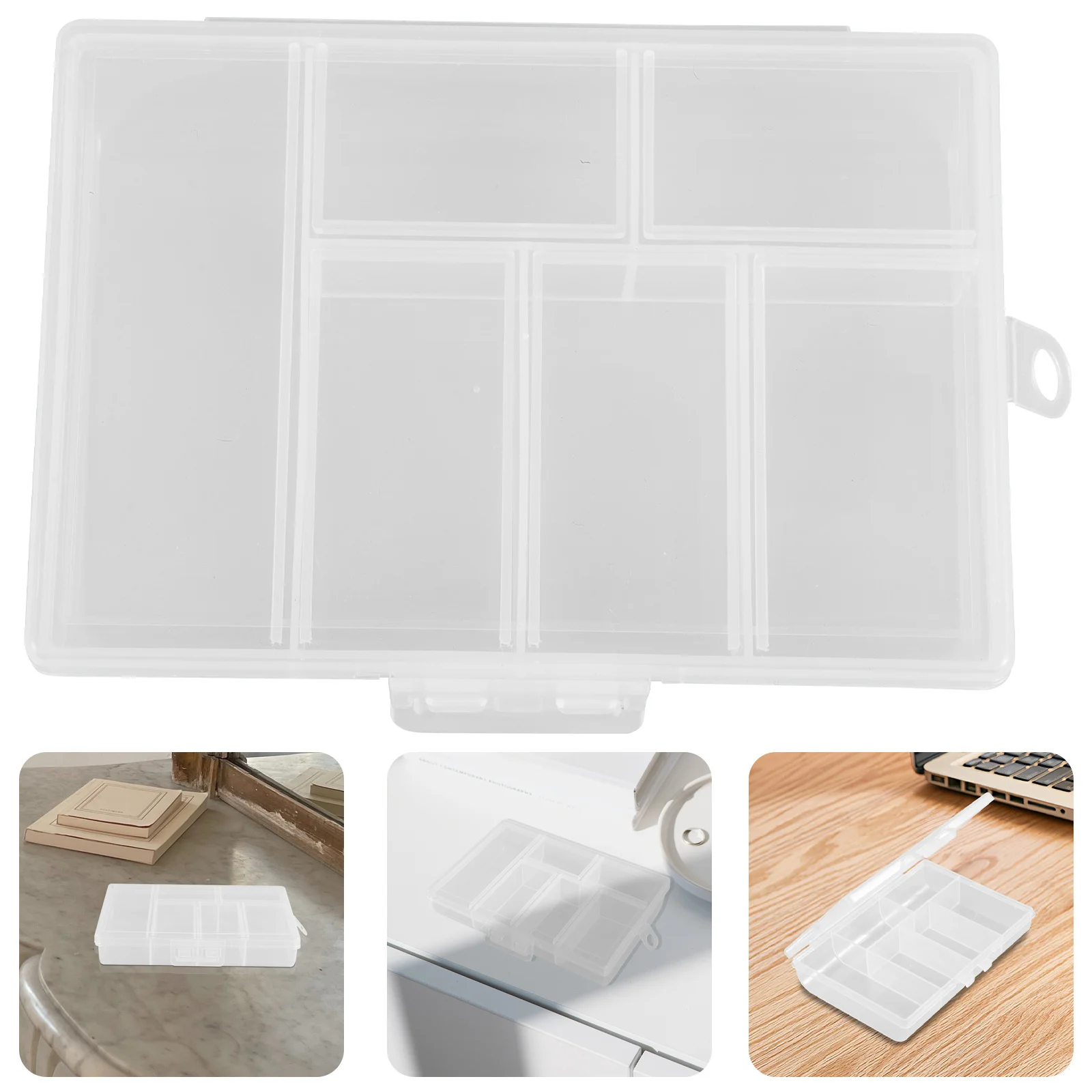 

Nail Charm Organizer Transparent Plastic Storage Box Multi-Grid Lid Jewelry Beads Rhinestones Holder Portable Storage Box