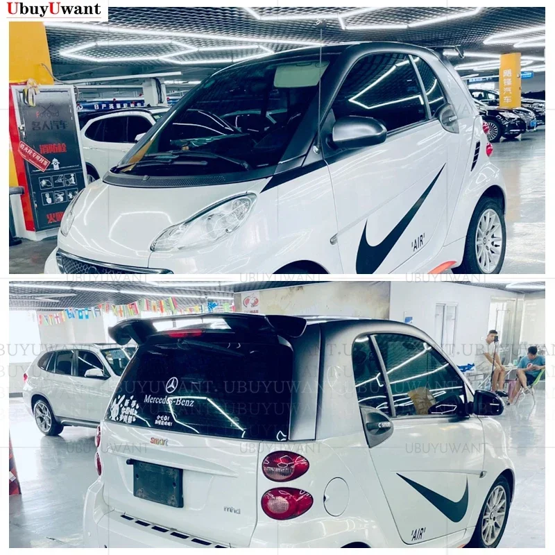 For Merced-Benz Smart Fortwo 451 Spoiler High Quality ABS Material Rear Roof Spoiler Wing Trunk Lip Boot Cover Car Styling