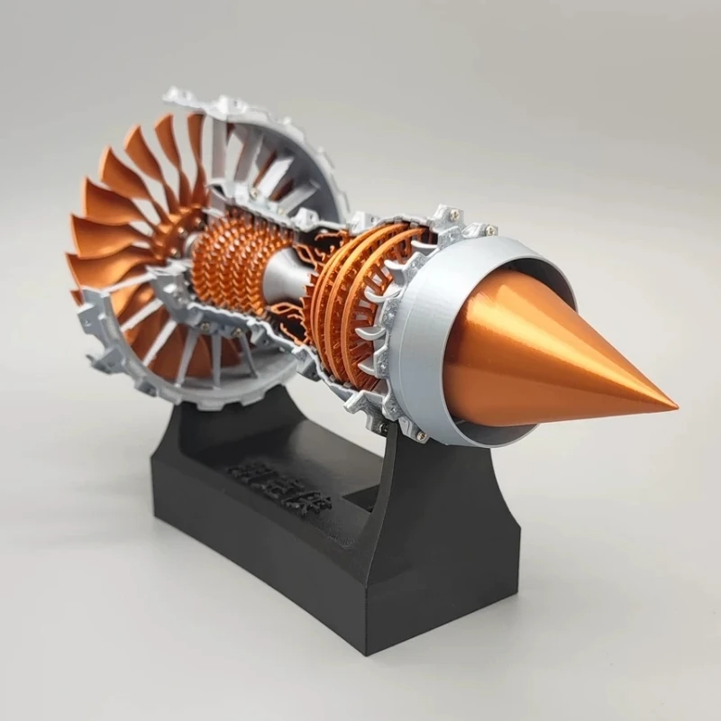 Turbine Engine Model Reverse Rotation Mini Turbofan Engine Plastic Aircraft DIY Assembled Model Technology Toy Gift