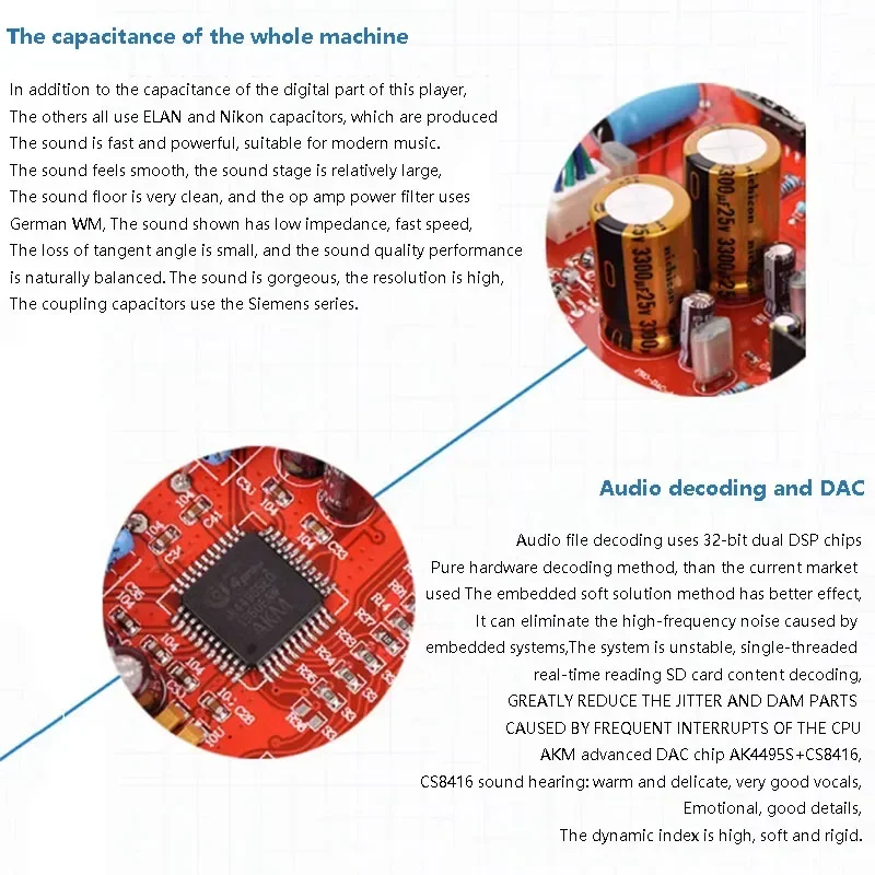 Casa audiófilo leitor de áudio banda mestre 24bit sem fio bluetooth música lossless player digital plataforma giratória es9038 dsd decodificação
