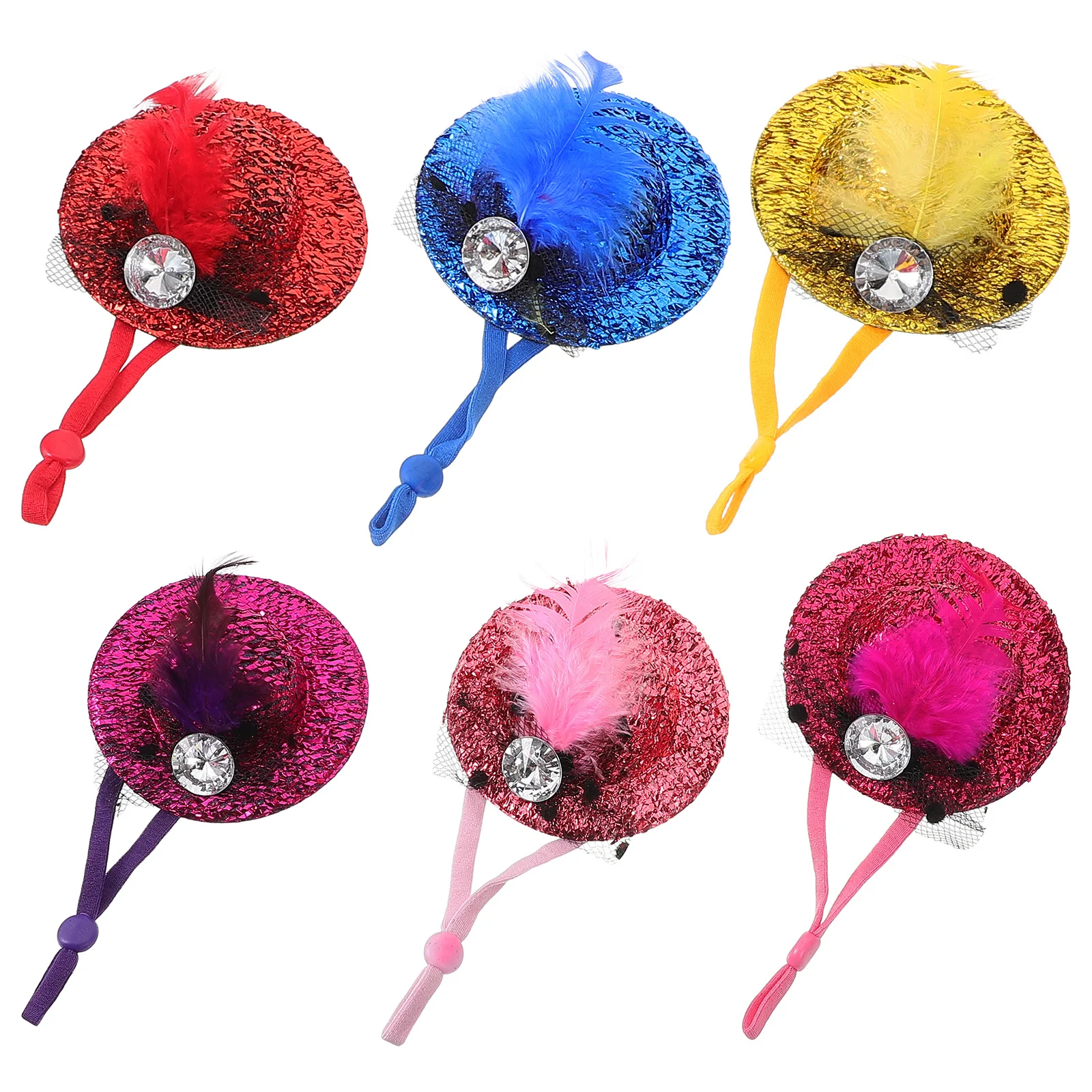 6 قطعة قبعات الدجاج الحيوانات الأليفة الزخرفية قابل للتعديل مهرجان الدجاجة قبعة القماش الطيور ملحق عيد الميلاد لوازم الحفلات قبعة الدجاج